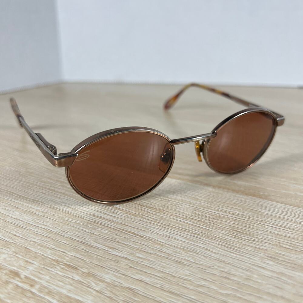 Vintage Serengeti 6412 Sunglasses Red Tinted Lenses Japan Oval Metal